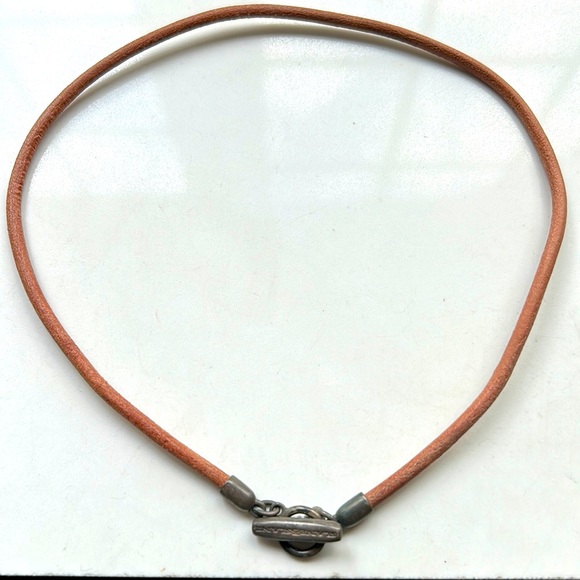 Slane & Slane Sterling silver and leather vintage necklace